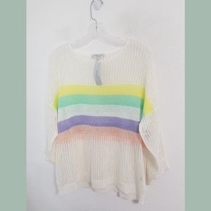 Honey & t Francesca's NWT Rainbow Knit Sweater Lg